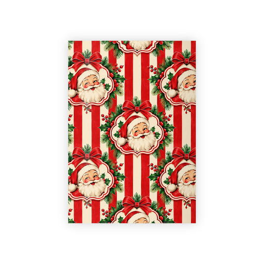 Christmas Wrapping Paper Roll with Vintage Santa Claus Pattern