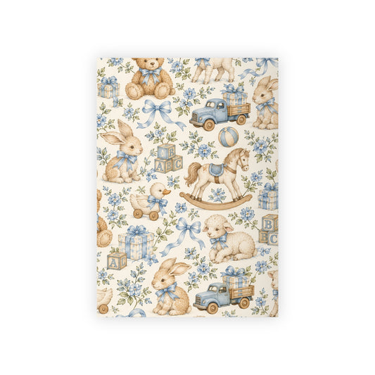 Vintage Baby Boy Animals Gift Wrapping Paper Roll