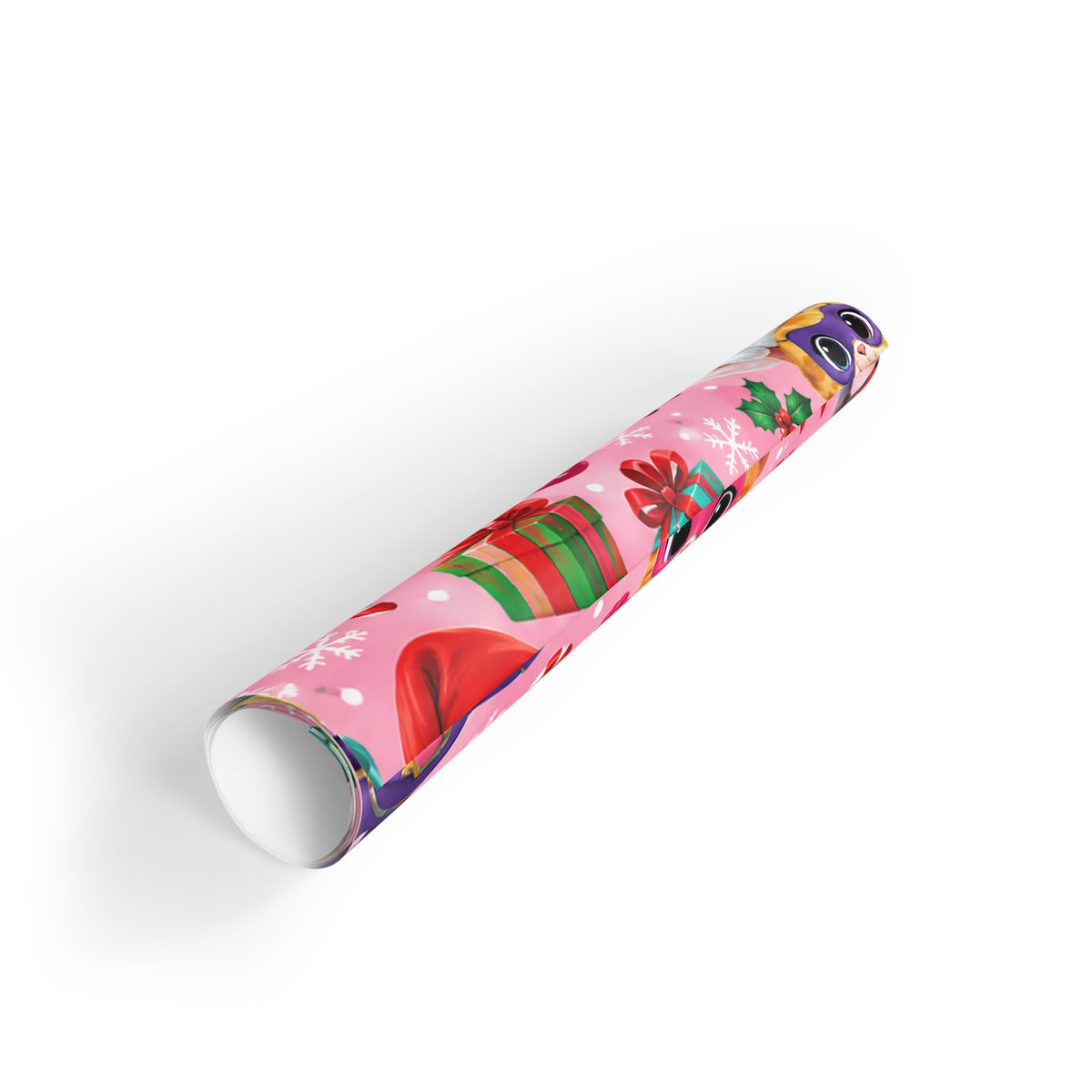 Christmas Gift Wrapping Paper Roll with Festive Cute Animals