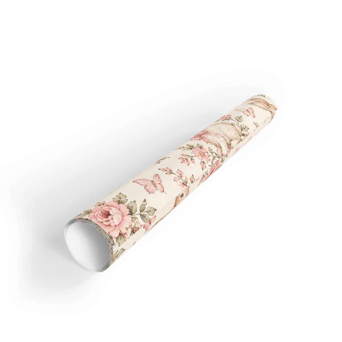 Vintage Bunny & Floral Gift Wrapping Paper Roll