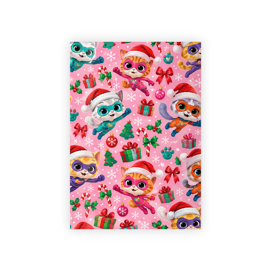 Christmas Gift Wrapping Paper Roll with Festive Cute Animals